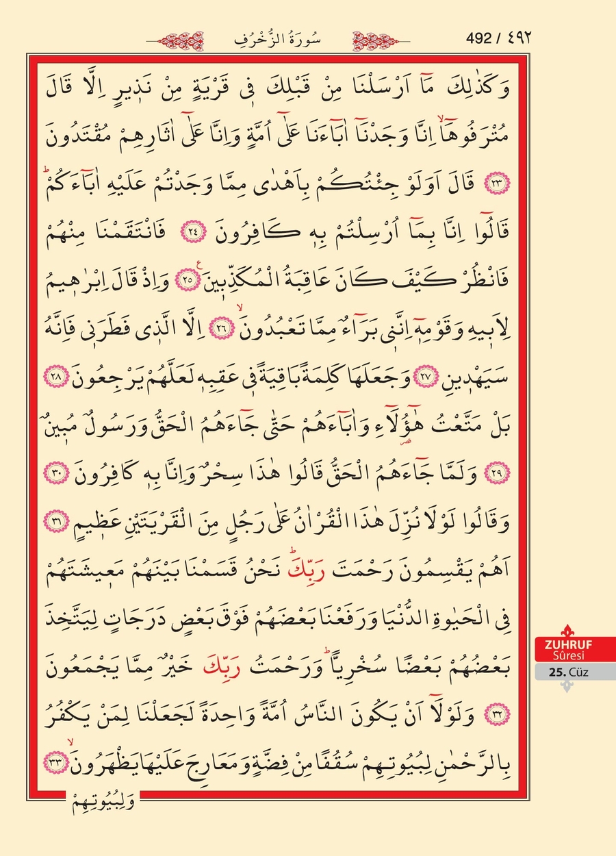 Kuran'ı Kerim 491.sayfa