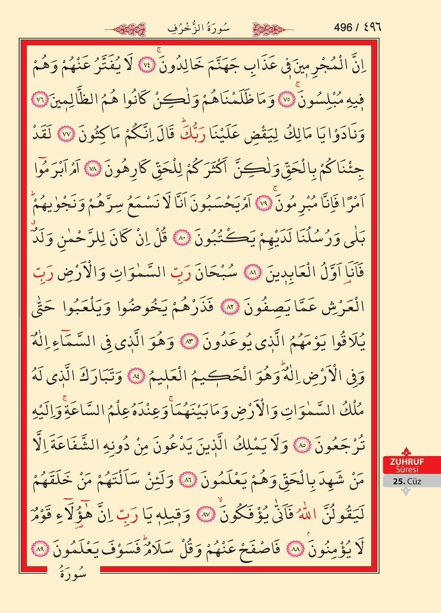 Kuran'ı Kerim 495.sayfa