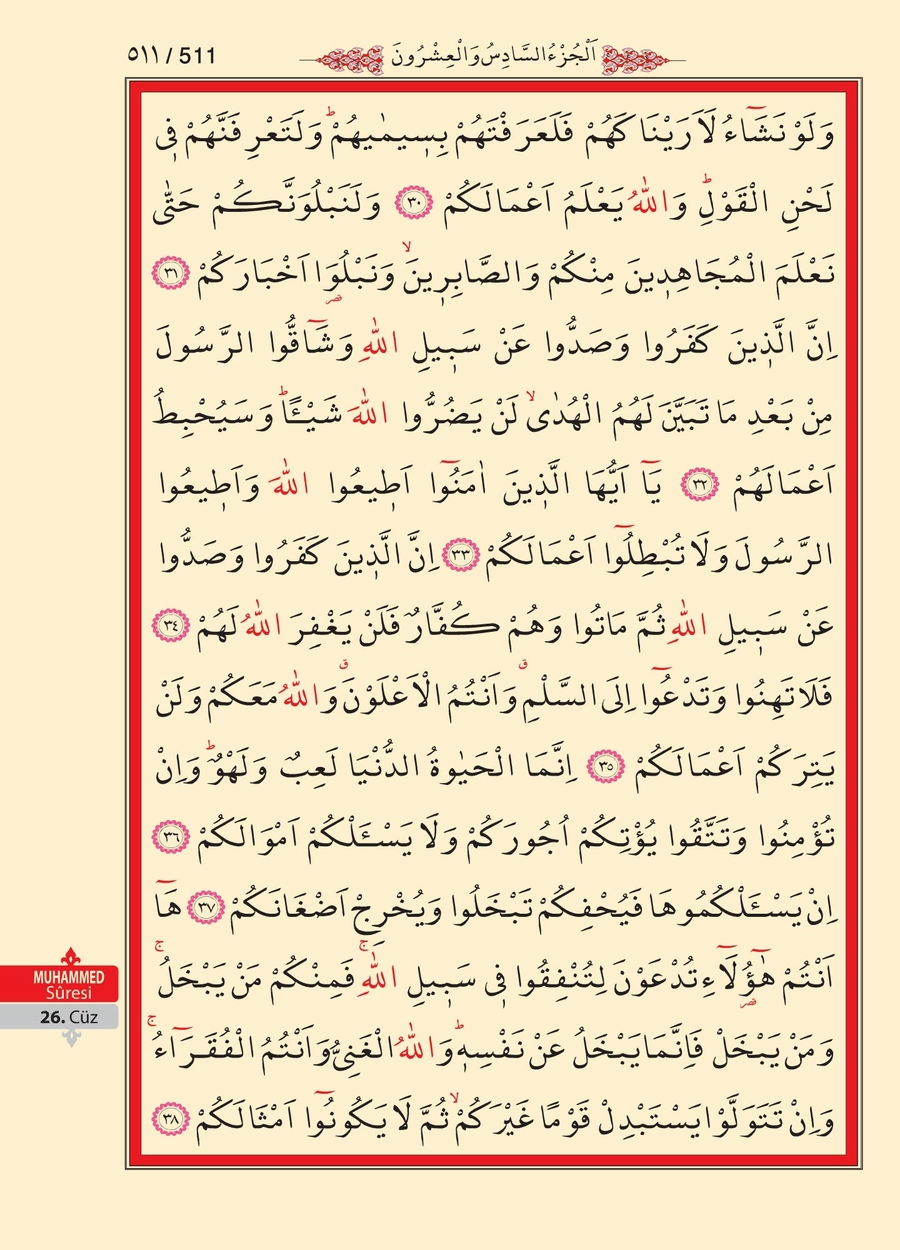 Kuran'ı Kerim 510.sayfa