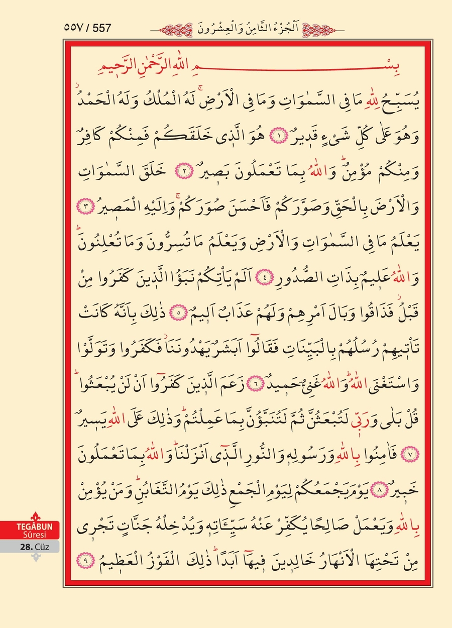 Kuran'ı Kerim 555.sayfa