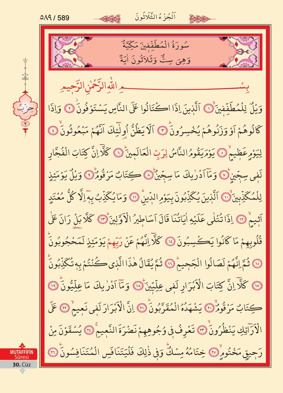 Kuran'ı Kerim 587.sayfa