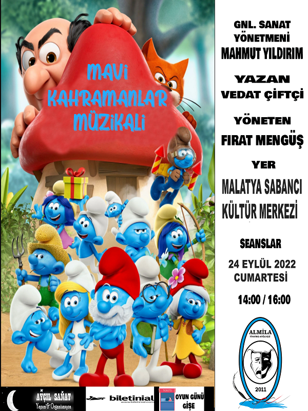 Büyütmek için tıkla MALATYA Mavi Kahramalar Müzikali TİYATRO