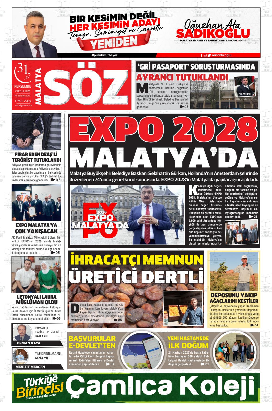 Malatya Söz gazetesi oku