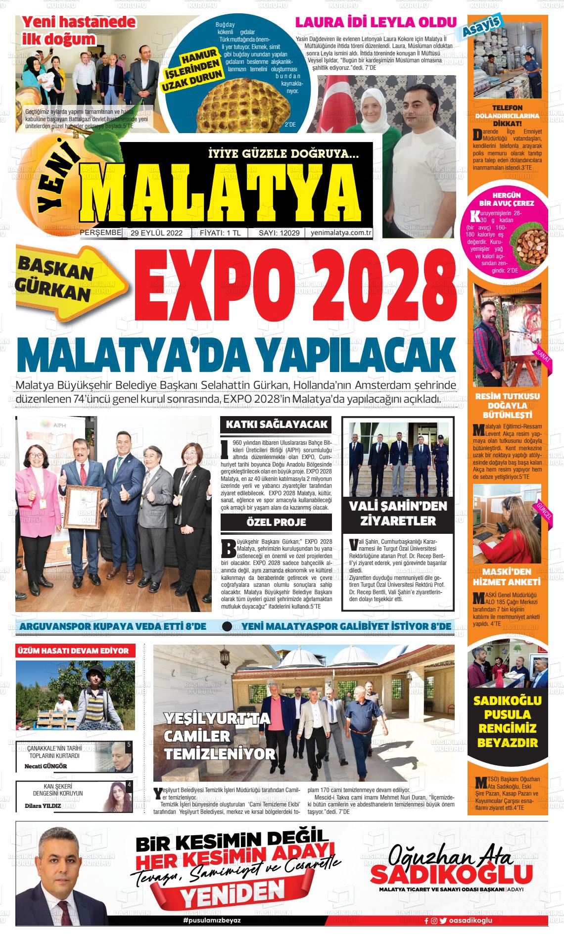 Yeni Malatya gazetesi oku