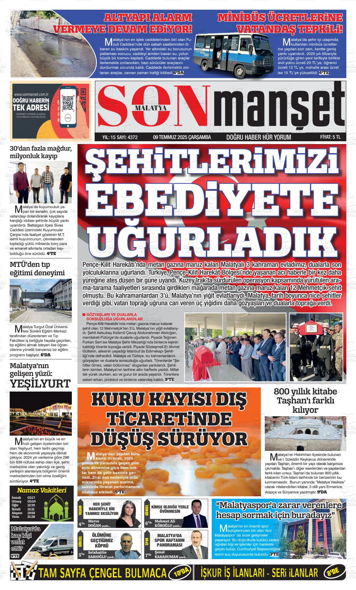 Malatya Bu Sabah gazetesi oku