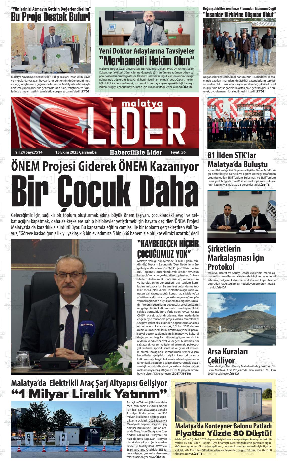 Malatya Lider gazetesi oku